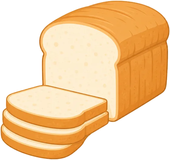 Illustration of bread, white, pan