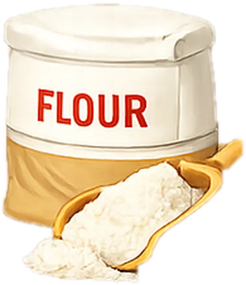 Illustration of flour, white, all purpose