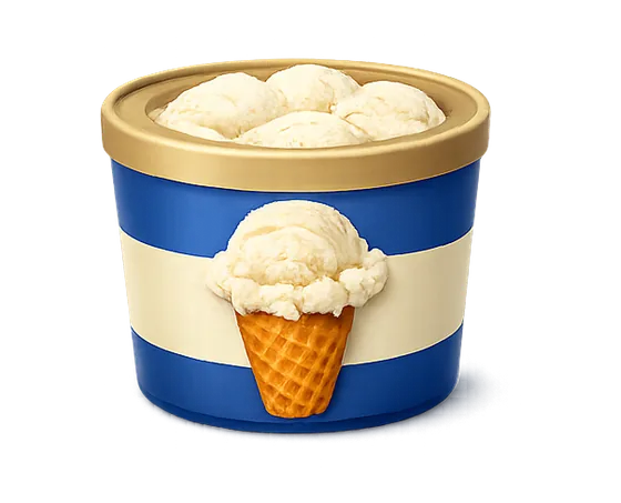Container of ice cream
