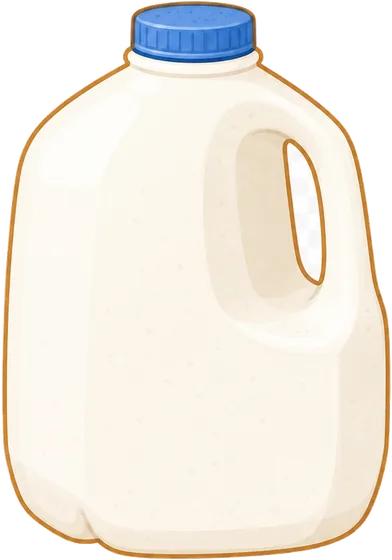 Illustration of milk, whole, fortified