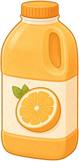 Illustration of orange juice, frozen concentrate