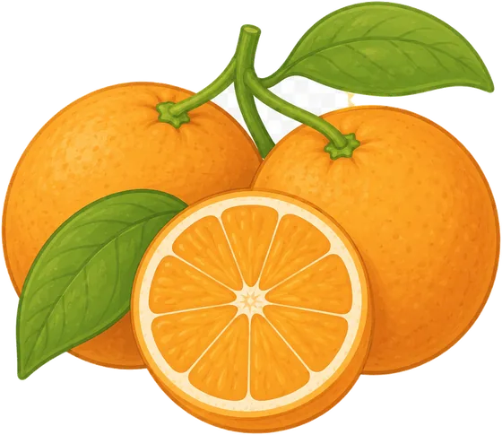 Illustration of oranges, navel