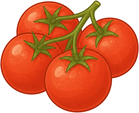 Illustration of tomatoes, field grown