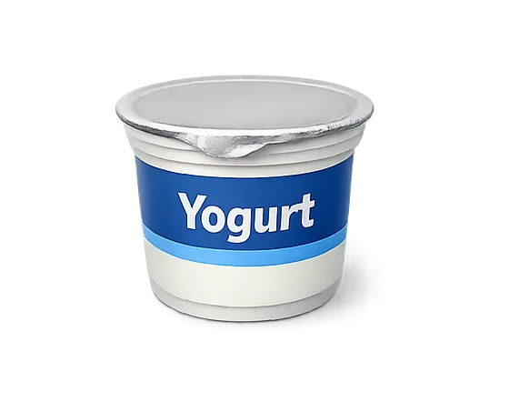 Container of yogurt